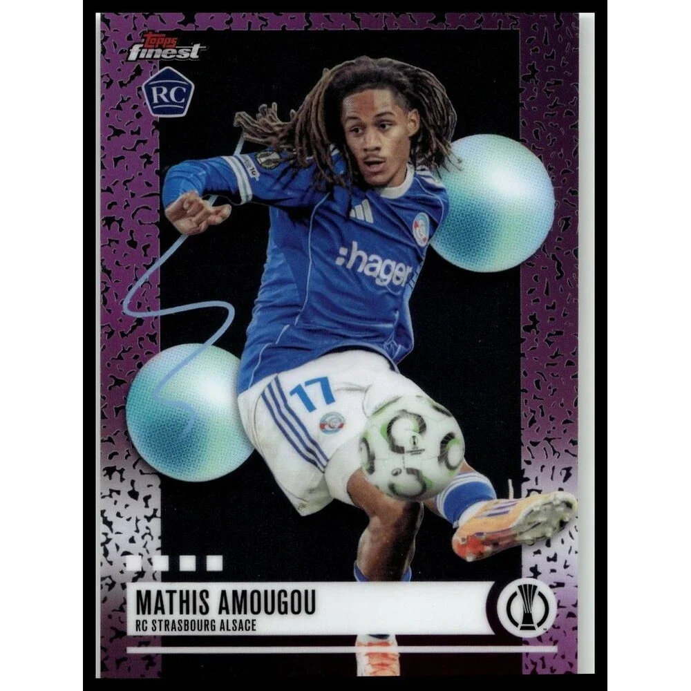 2025-26 Finest UEFA Mathis Amougou #374 RC Strasbourg Uncommon Rookie